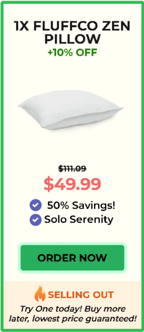 FluffCo Zen Pillow  offer price