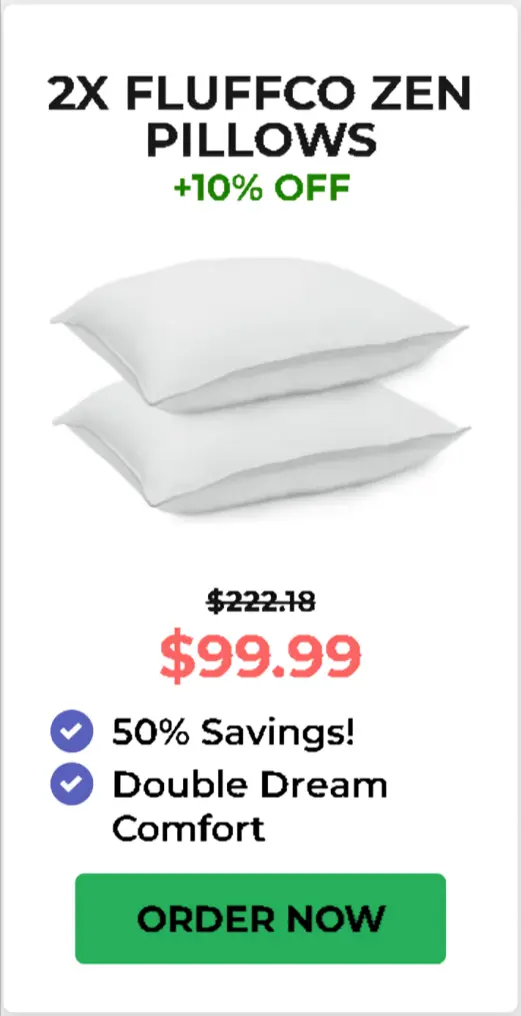 FluffCo Zen Pillow offer price