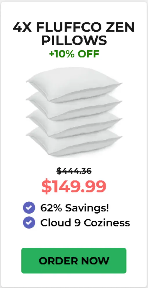 FluffCo Zen Pillow package price